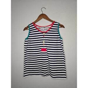 Vintage Striped Multicolor Tank Top Womens Large Zero Sports Sleeveless Tee